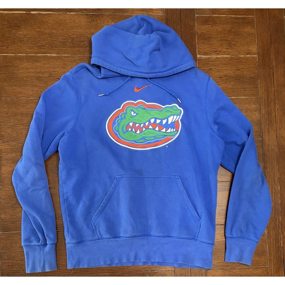 Vintage Florida Gators Mens Size M Nike Center Swoosh Blue Hoodie Sweatshirt